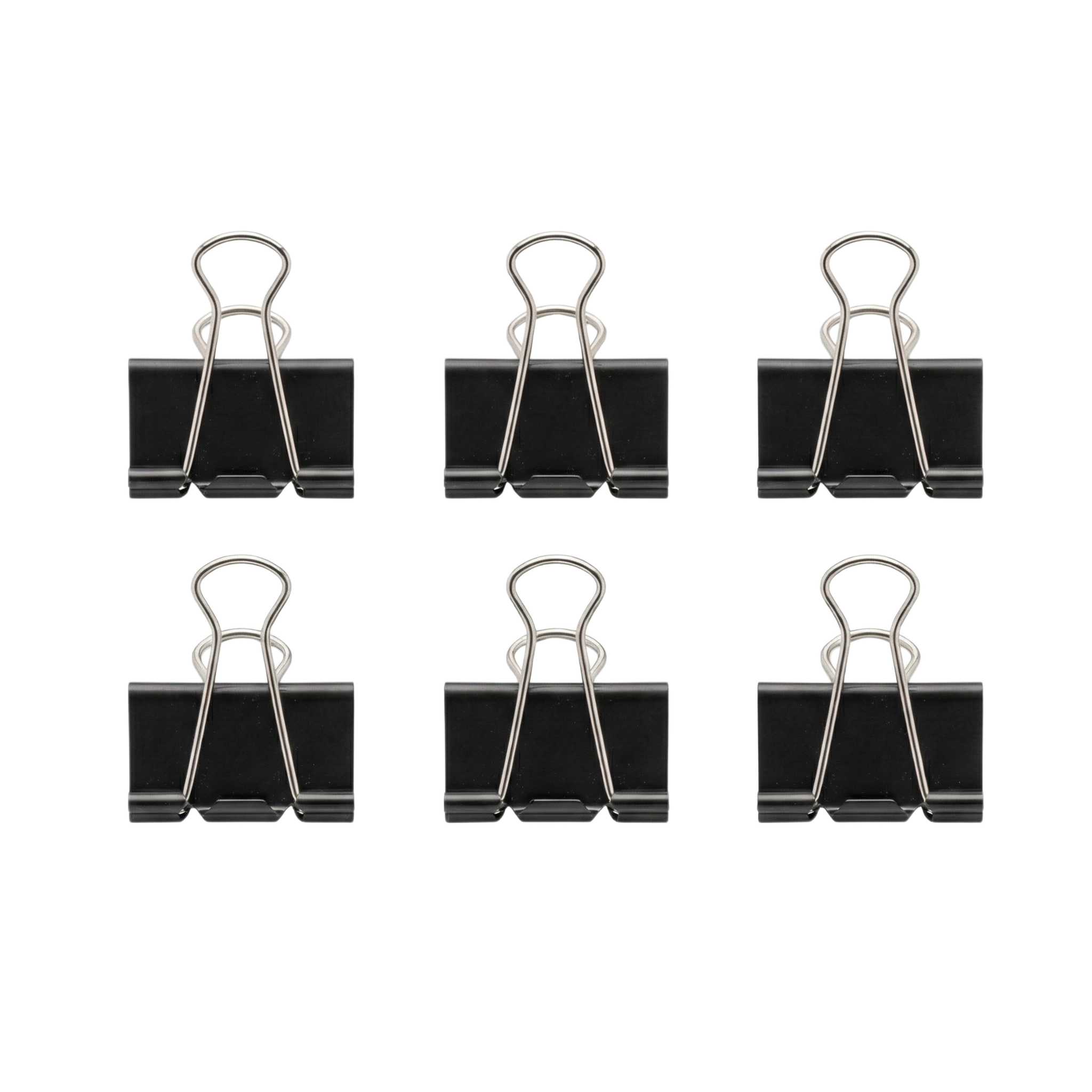Office Supplies Binder Clips 25mm – Black Metal Paper Clips for Documents, Pack of 6 – Zaaviya