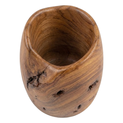 Desk Organizer Pen Holder – Wooden Pencil Cup for Office Supplies, Natural Wood – Zaaviya